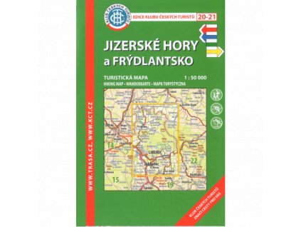 Jizerské hory a Frýdlantsko -  mapa KČT č.20 -  21