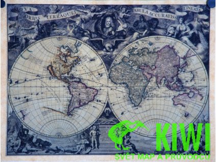 nástěnná mapa faksimile Svět 1720 (černobílý)