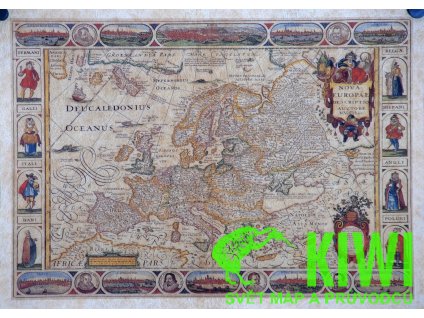 nástěnná mapa faksimile Evropa Visscher