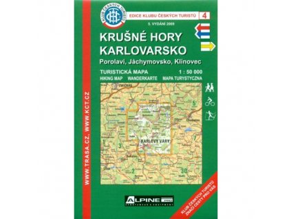 Krušné hory -  Klínovec a Karlovarsko -  mapa KČT č.4