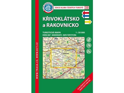 Křivoklátsko a Rakovnicko -  mapa KČT č.33