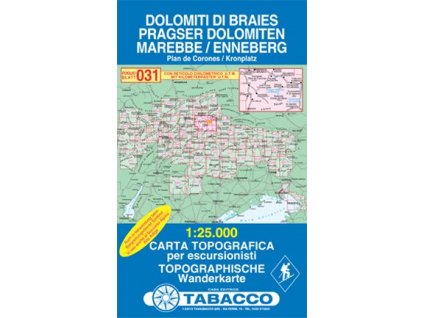 Dolomiti di Braies, Marebbe, Pragser Dolomiten, Enneberg (Tabacco - 031)