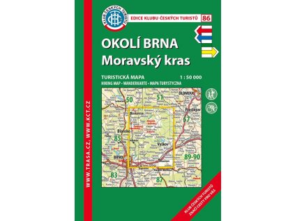 Okolí Brna -  Moravský kras -  mapa KČT č.86