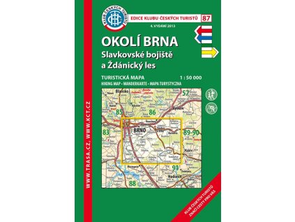 Okolí Brna -  Slavkovské bojiště a Ždánický les -  mapa KČT č.87