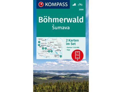 Šumava a Bavorský les - set 2 turistických map (Kompass - 2000)