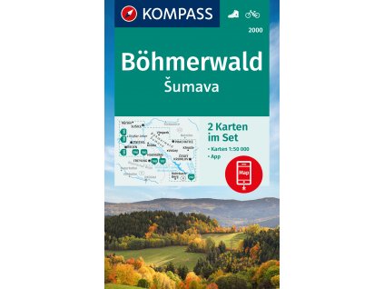 Šumava a Bavorský les - set 2 turistických map (Kompass - 2000)