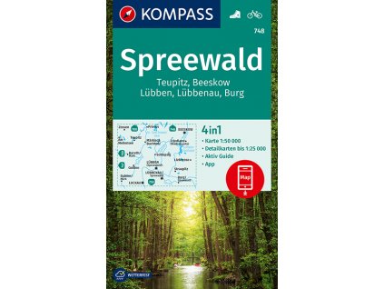 Spreewald,Teupitz,Beeskow,Lübben,Burg 1:50 t. laminovaná