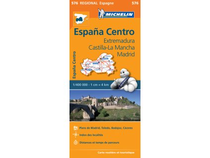 mapa Extramadura, Castilla-La Mancha (střední Španělsko) 1:400 t.