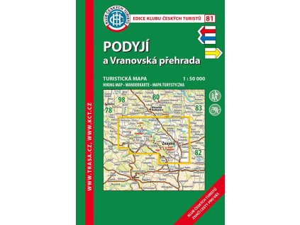 Podyjí -  Vranovská přehrada -  mapa KČT č.81