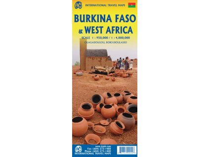 mapa Burkina Faso 1:950 tis.,West Africa 1:4,8 mil. ITM