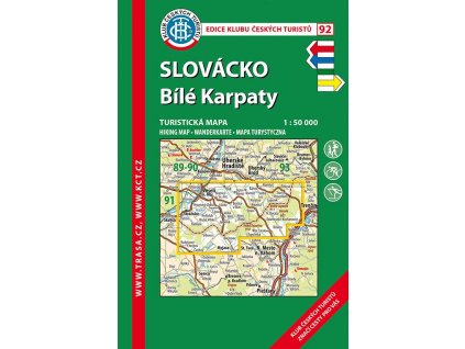 Slovácko -  Bílé Karpaty -  mapa KČT č.92
