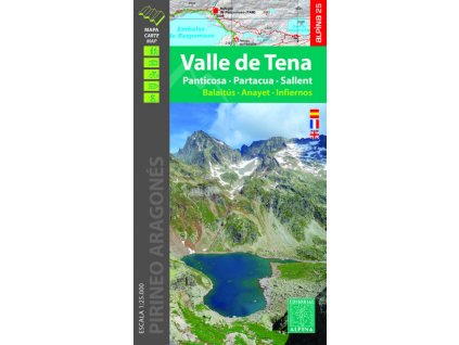 mapa Valle de Tena, Panticosa, Partacua, Sallent 1:25 t. s průvodcem