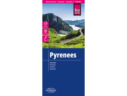 mapa Pyrenees (Pyreneje) 1:250 t.