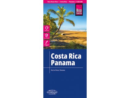 mapa Costa Rica, Panama 1:550 t. voděodolná