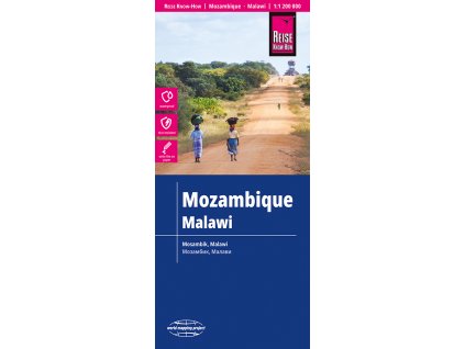 mapa Mozambique, Malawi 1:1,2 mil. + plány Maputo a Lilongwe - voděodolná