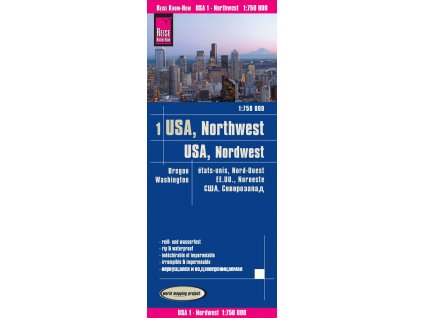 mapa USA northwest (č.1) 1:750 t. voděodolná