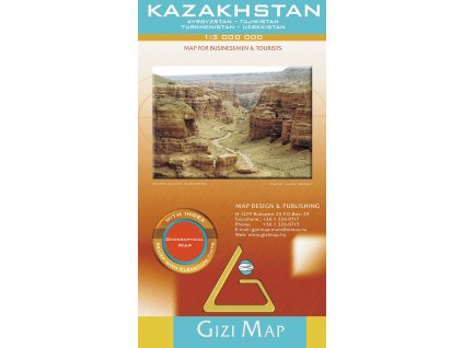 mapa Kazakhstan & Kyrgystan-Tajikistan-Turkmenist-Uzbék 1:3 mil. geogr.