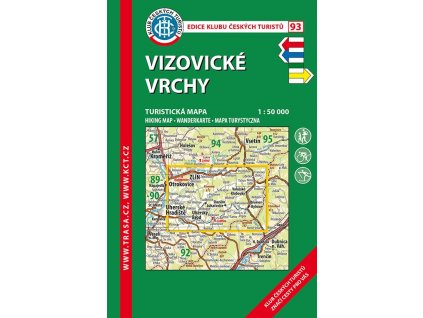 Vizovické vrchy -  mapa KČT č.93