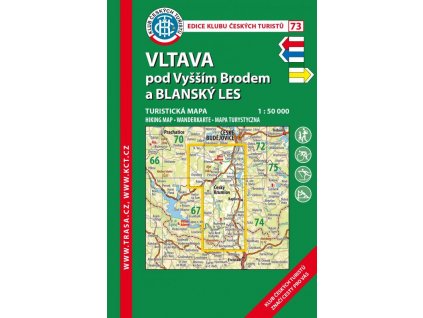 Vltava pod Vyšším Brodem a Blanský les -  mapa KČT č.73