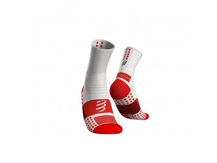 Compressport ponožky Pro Marathon - bílá/červená (Velikost S)