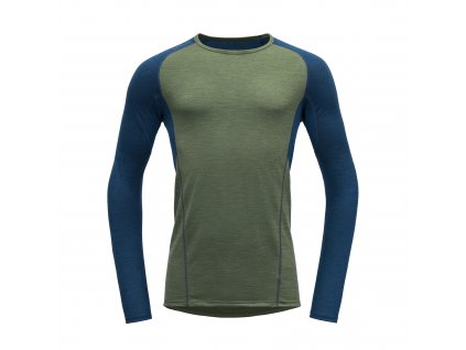 Devold Merino 130 tričko s dlouhým rukávem - pánské - zelená/modrá