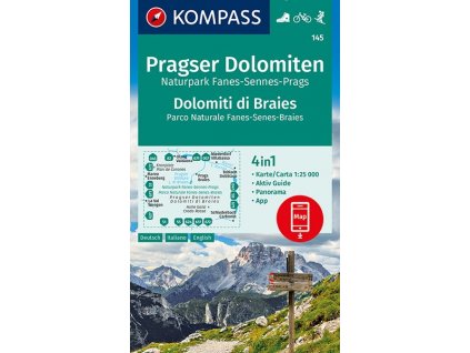 Pragser Dolomiten, Naturpark Fanes-Sennes-Prags (kompass - 145)