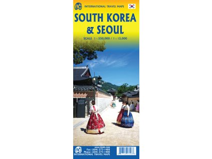 mapa South Korea 1:550t., Seoul 1:15 t.