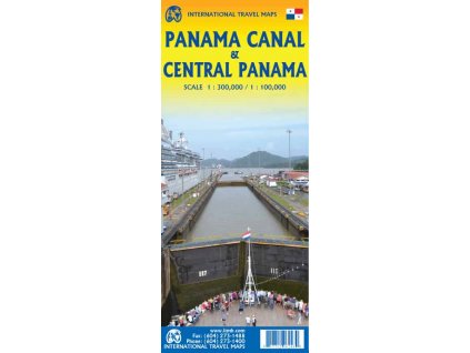 mapa Panama Canal, Panama Central 1:300 t., 1:100 t. ITM voděodolná