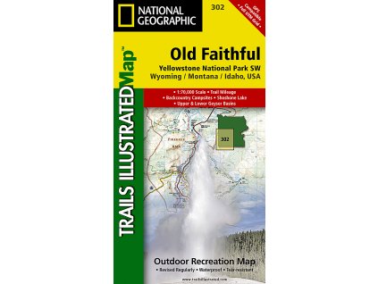 mapa Yellowstone SW/Old Faithful /WY+MT+ID 1:63,4 t. NGS voděodolná