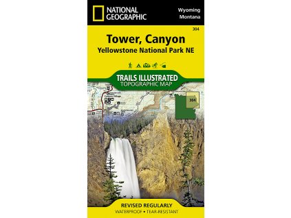 mapa Yellowstone NP - Tower / Canyon NE /WY/MT 1:70 t. NGS voděodolná