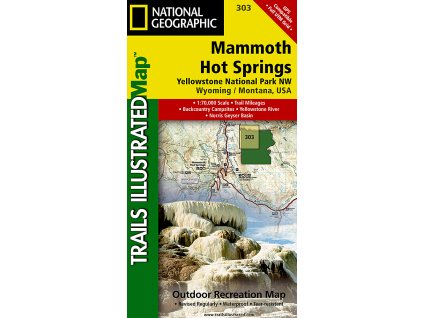 mapa Yellowstone NP - Mammoth Hot Springs NW /WY/MT 1:70 t. NGS voděodolná