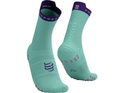 Compressport ponožky Pro Racing Run - světle modrá/fialová (Velikost S)