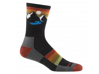Darn Tough ponožky SUNSET HIKER MICRO CREW Lightweight merino - pánské - černé/šedé (Velikost L)