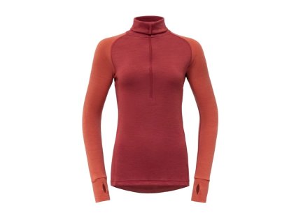 Devold Merino 235 EXPEDITION tričko se zipem dlouhý rukáv - dámské - růžová (Velikost L)