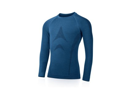 LASTING bezešvé merino tričko WOLF - pánské - modré