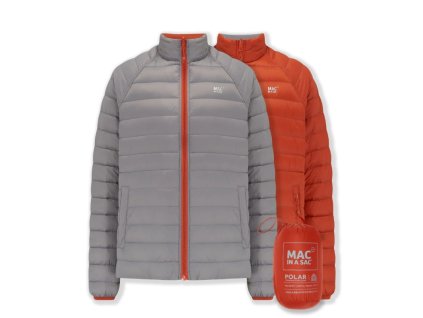 Mac In A Sac Polar Packable Men's Down Jacket, Burnt Orange/Grey