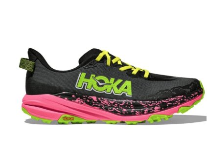 Hoka SPEEDGOAT 6 - pánská - černá/růžová/zelená (Velikost 41 1/3)