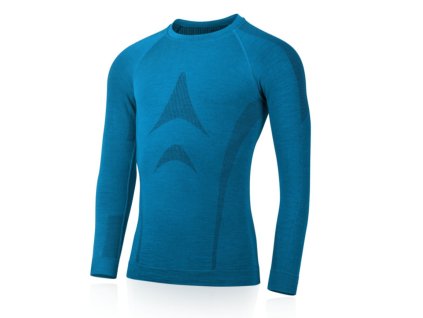 LASTING bezešvé merino tričko WOLF - pánské - světle modré (Velikost S/M)