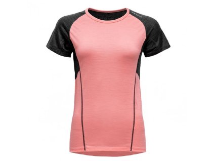Devold tričko Merino 130 RUNNING krátký rukáv - dámské - růžová (Velikost L)
