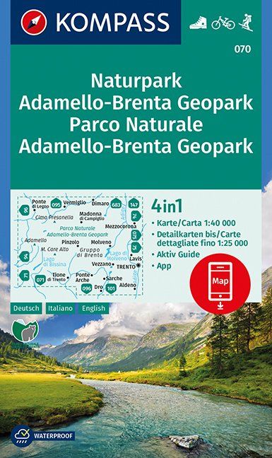 Národní park Adamello, Brenta (Kompass, 070) - turistická mapa
