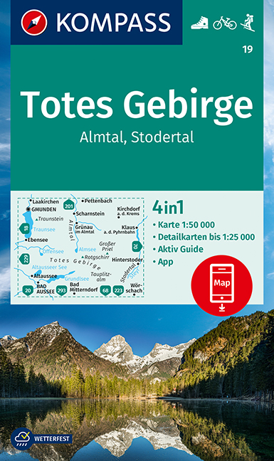 Almtal, Totes Gebirge (Kompass - 19) - turistická mapa