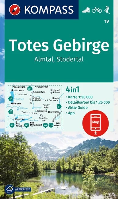 Almtal, Totes Gebirge (Kompass - 19) - turistická mapa