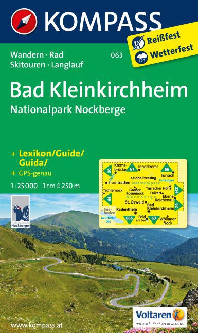 Bad Kleinkirchheim, Národní park Nockberge (Kompass - 063) - turistická mapa