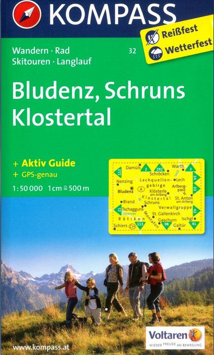 Bludenz, Schrunz, Klostertal (Kompass - 32) - turistická mapa
