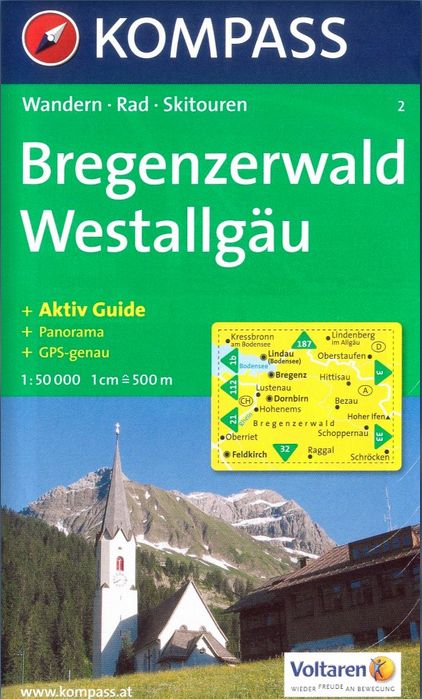 Bregenzerwald, Westallgau (Kompass - 2) - turistická mapa