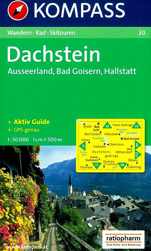 Dachstein, Ausseerland, Bad Goisern, Hallstatt (Kompass - 20) - turistická mapa