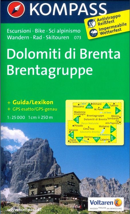 Dolomiti di Brenta, Brentagruppe (Kompass - 073) - turistická mapa