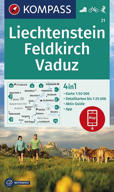 Feldkirch, Vaduz (Kompass - 21) - turistická mapa