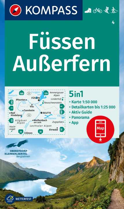 Füssen, Außerfern (Kompass - 4) - turistická mapa