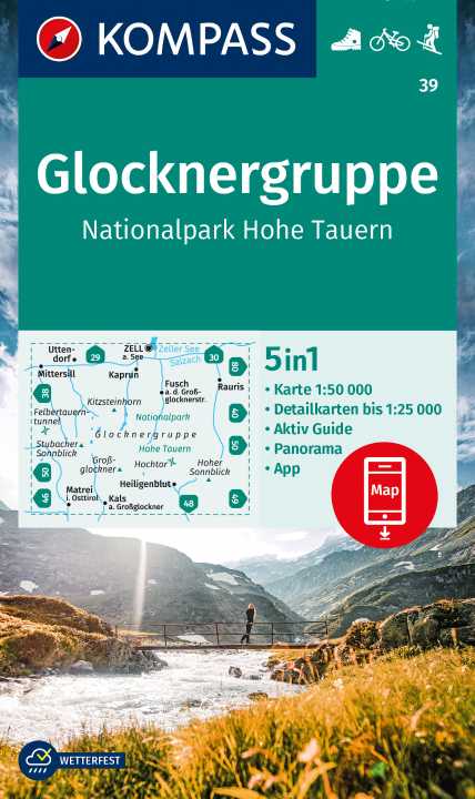 Glocknergruppe, Nationalpark Hohe Tauern (Kompass - 39) - turistická mapa